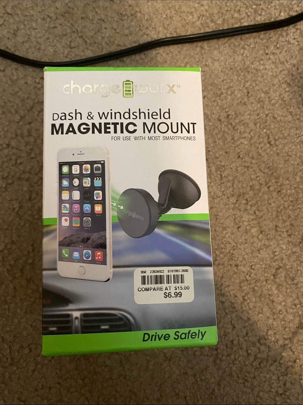 Chargeworx Dash & Windshield Magnetic Mount in Black